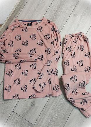 Пижама женская, велюровая пижамка, домашний костюм, пижама disney, minnie mouse
