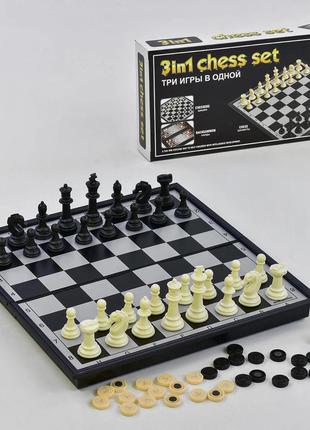 3 в 1: шашки, шахи, нарди матеріал: платівка, поле магнітні розміри:25*25см 95181 фото