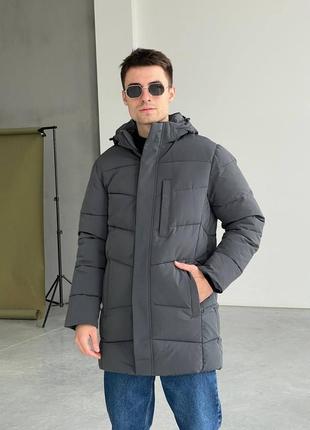 Зимняя куртка плащевка длиннее5 фото