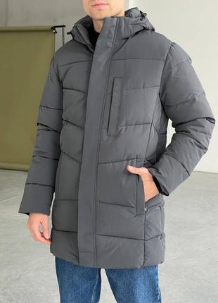 Зимняя куртка плащевка длиннее7 фото