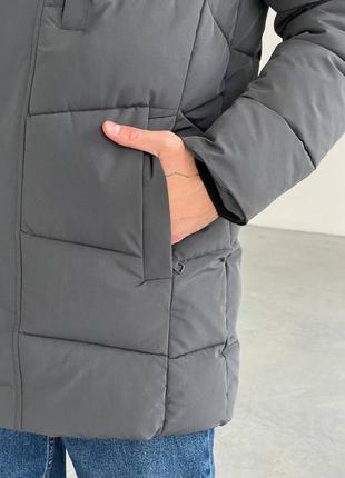 Зимняя куртка плащевка длиннее6 фото