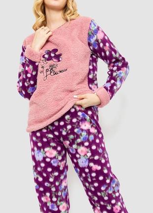 Пижама женская махра, цвет пудровый5 фото