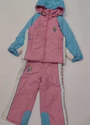Зимний лыжный комбинезон, костюм kiko с утенком твитти розового цвета 3-4 года6 фото