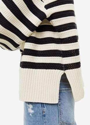 Полувер свитер джемпер рыхлой вязки в полоску h&amp;m4 фото