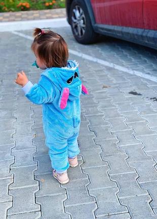Детский кигуруми стич синий, детская пижама3 фото