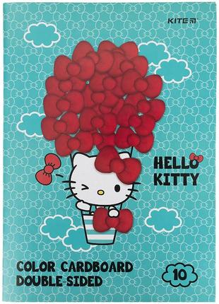 Картон кольоровий двосторонній kite hello kitty hk21-255