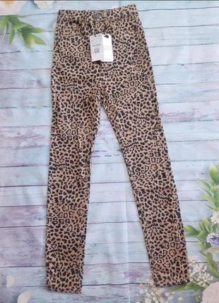 Леопардовые джинсы скинни с высокой талией4 фото