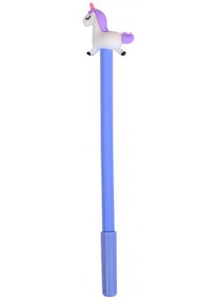Ручка гелева "єдиноріг" 6029 синя  (фіолетовий)