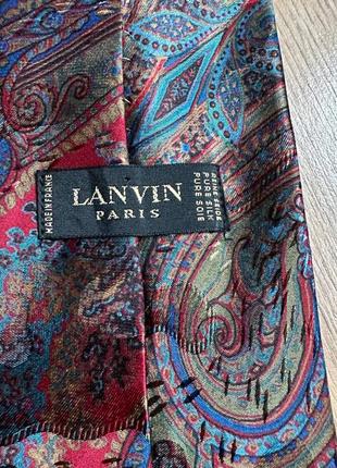 Lanvin шикарный шелковый мужской галстук