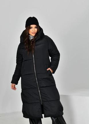 Пальто женское зимнее длинное стеганое разм.44-503 фото
