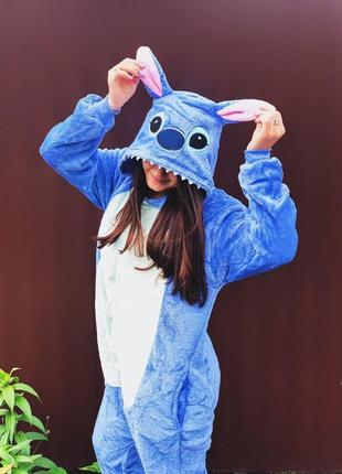 Пижама кигуруми стич синий женский, пижама для взрослых1 фото