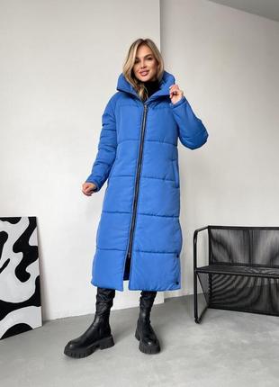 Пальто женское длинное зимнее стеганое разм,44-508 фото