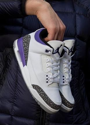 Мужские кроссовки nike air jordan retro 3 dark iris 40-41-42-43-44-45-46