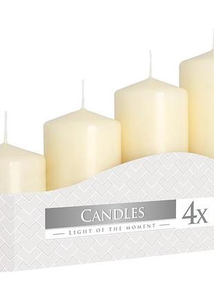 Набір свічок 4 шт. циліндр bispol aura candles молочний (sw50/4-011) r_275