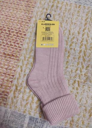 Теплые носки с отворотом из шерсти ягненка kardesler шерстяные носки2 фото