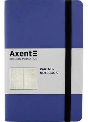 Книга записная axent partner soft 8312-02-a, a5-, 125x195 мм, 96 листов, точка, гибкая обложка, темно-синяя1 фото