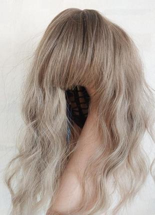 Перука жіноча омбре боб русий русявий блонд коротке волосся хвилясте науручене штучне волосся канекалон можливий обмін розгляну9 фото