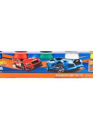 Цветное тесто для лепки, 5*75г "hot wheels" kite hw17-152