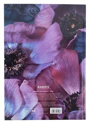Нотатник axent flora 8423-25-a, а4, 192 аркуші, клітинка, фіолетовий4 фото