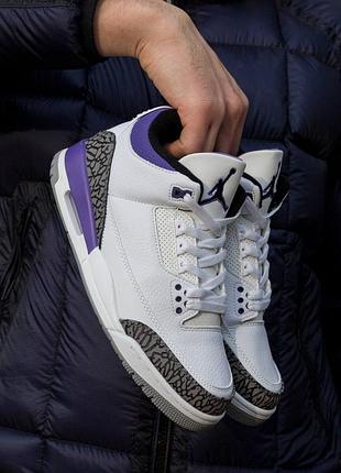 Женские кроссовки nike air jordan retro 3 dark iris 37-38-39-40-41