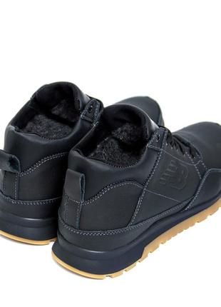 Мужские  зимние кожаные кроссовки  new balance clasic black4 фото