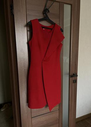 Стильна ошатна червона сукня в стилі плаття піджак розмір l-xl
