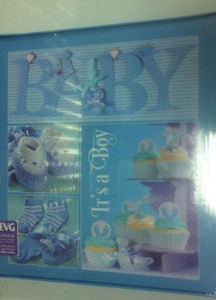 Фотоальбом-анкета 20 самокл. листов evg 20sh baby collage blue