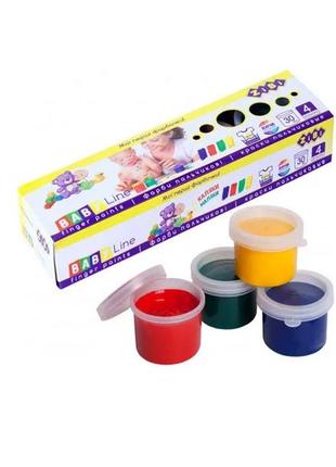 Краски пальчиковые 4цв.х30мл, baby line zb.6564