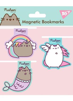 Закладки магнітні yes "pusheen", 3 шт. 707563