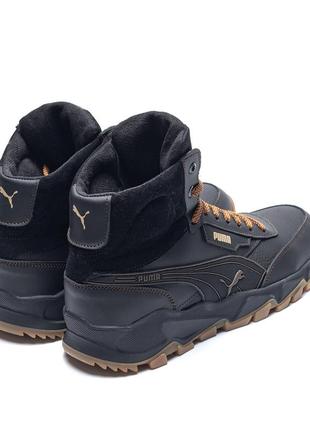 Мужские зимние кожаные ботинки pm black4 фото