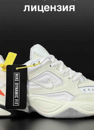 Жіночі шкіряні кросівки nike m2k tekno (monarch) white beige / кроссовки женские кожаные найк текно бежевые с белым9 фото