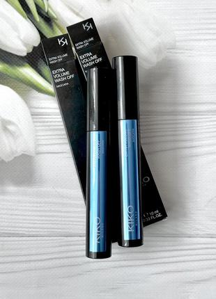 Черная водостойкая тушь kiko milano extra volume wash off mascara