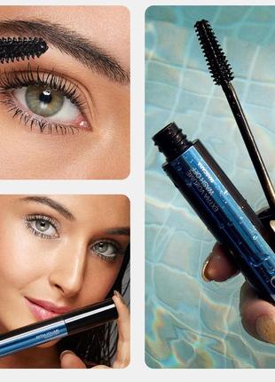 Чорна водостійка туш kiko milano extra volume wash off mascara3 фото