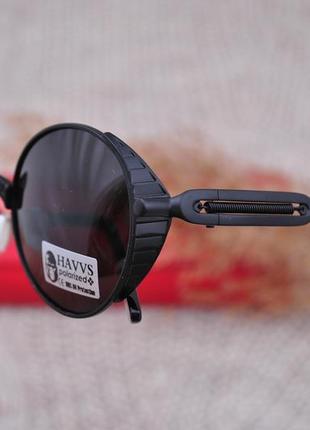 Фирменные солнцезащитные круглые очки havvs polarized окуляри с боковой шорой2 фото