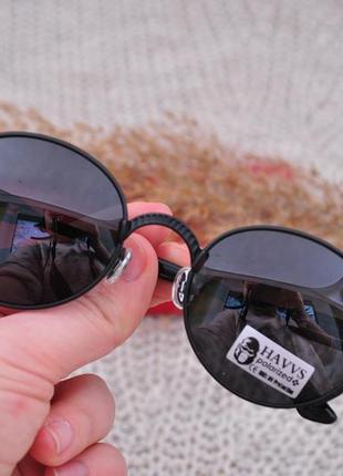 Фирменные солнцезащитные круглые очки havvs polarized окуляри с боковой шорой4 фото