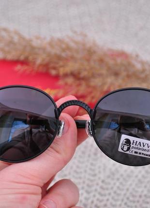 Фирменные солнцезащитные круглые очки havvs polarized окуляри с боковой шорой3 фото