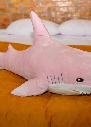 Мягкая игрушка акула ikea 140 см большая розовая5 фото