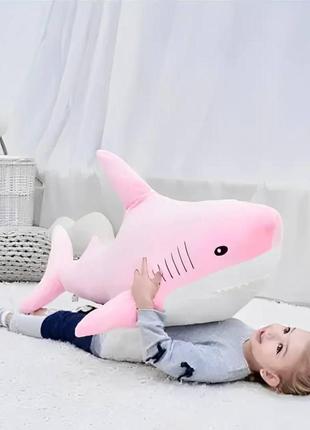 Мягкая игрушка акула ikea 140 см большая розовая4 фото