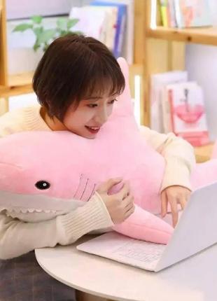 Мягкая игрушка акула ikea 140 см большая розовая3 фото