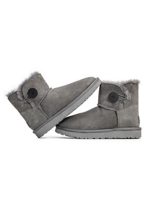 Уггі угги уги ugg bailey button grey mini8 фото