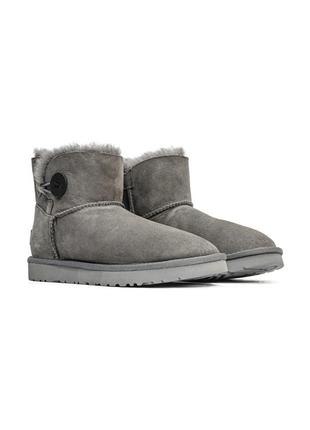 Уггі угги уги ugg bailey button grey mini6 фото