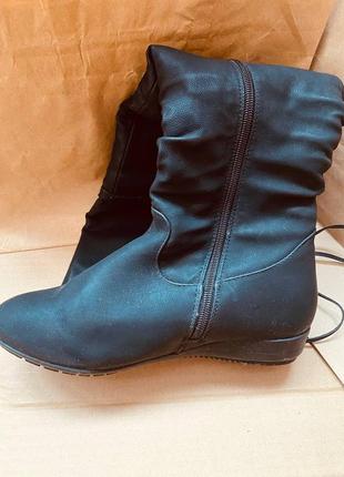Зимові чоботи-ботфорти (37 розмір)3 фото