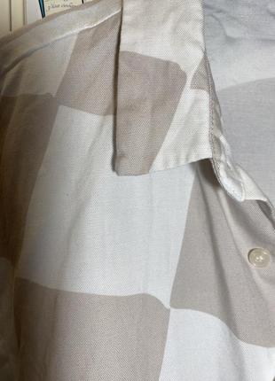 Пісочна сорочка з вільним кроєм у шахову клітку бершка унісекс5 фото