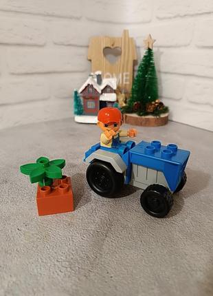 Конструктор лего дупло lego duplo синій трактор набір 4969