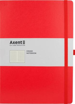 Книга записная axent partner grand 8203-06-a, a4, 210x295 мм, 100 листов, клетка, твердая обложка, красная2 фото