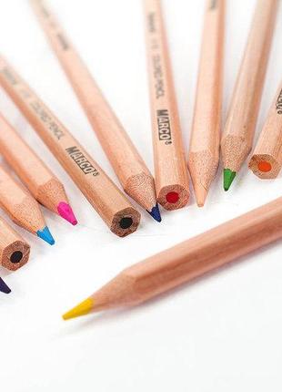 Набір кольорових олівців (дер."кедр" товсті) 12 шт./12цв. "natural" marco 6400-123 фото