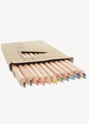 Набір кольорових олівців (дер."кедр" товсті) 12 шт./12цв. "natural" marco 6400-122 фото