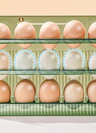 Полиця контейнер для яєць у холодильник. лоток підставка для зберігання яєць на 30 шт. органайзер для холодильника8 фото