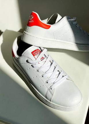 Женские демисезон adidas stan smith red and white2 фото