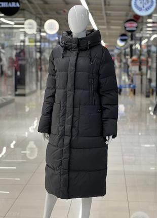 Пальто стеганое зимнее женское пуховик длинный caroles  в наличии р.50,56 ✅